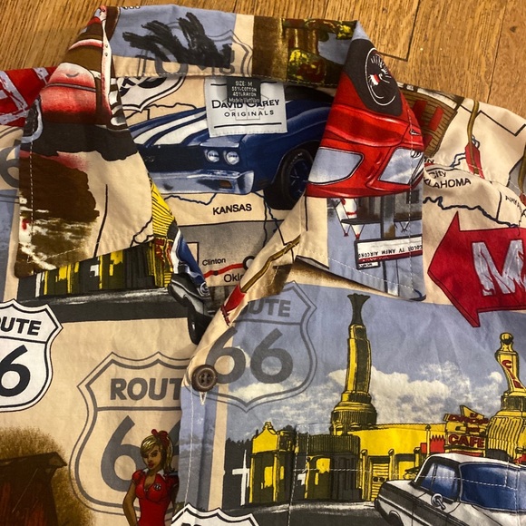 David Carey Originals Men’s Size M Historic Route 66 Cotton Blend Graphic Shirt - Picture 4 of 16